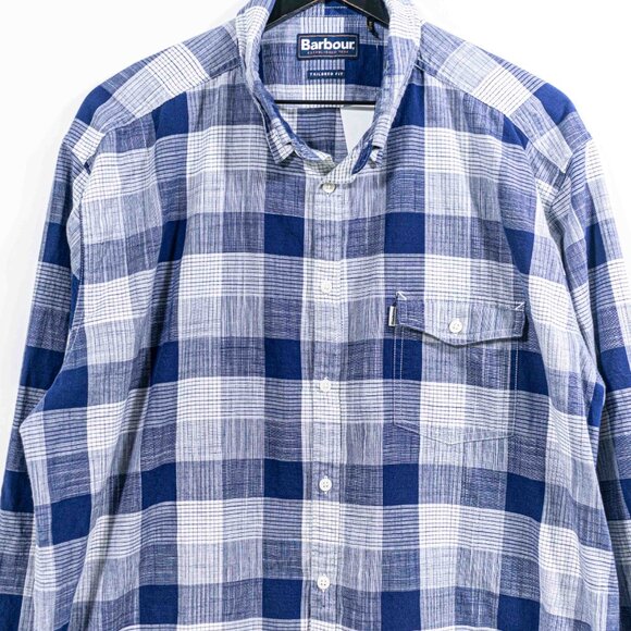Barbour Tailored Fit Plaid Button Shirt XL Preppy Designer - Picture 10 of 12